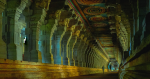 inside hall of Rameshwaram temple in India, sacred India temple