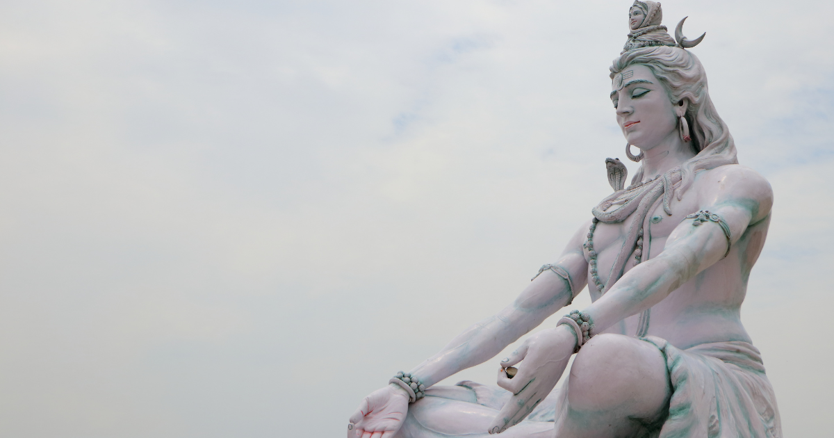 Lord Shiva on a white background