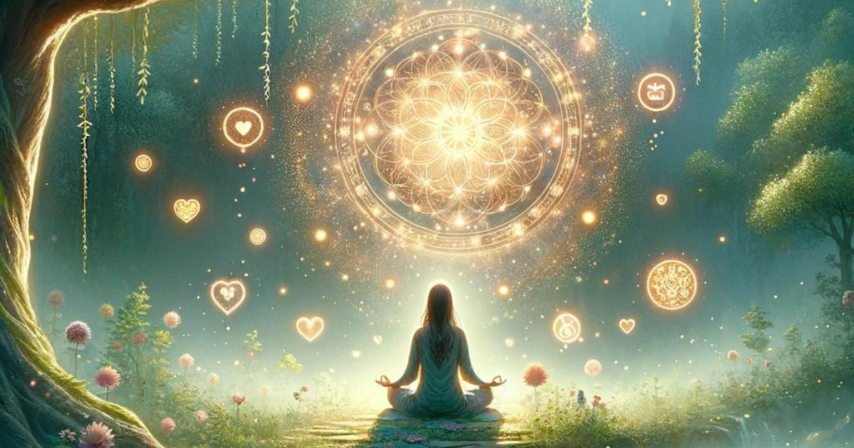 These visuals beautifully capture the tranquil and mystical essence of the mantra,depicting the serene practice of chanting the Kleem Brzee mantra.