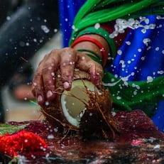 Ganesha Coconut Smashing