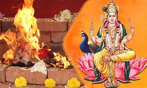 4-Priest Muruga Fire Lab for Strength, Courage & Destroying Negativity on Waxing Shasti Day* 