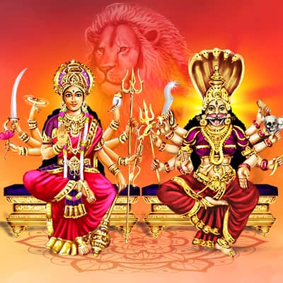 Day 1- 3: Invocation of 3 Forms of Warrior Goddess Durga & Protectress Pratyangira Devi