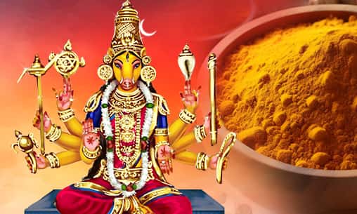 Manjal Kaapu (Turmeric Paste Application) to Goddess Varahi at Powerspot on Lalita Panchami