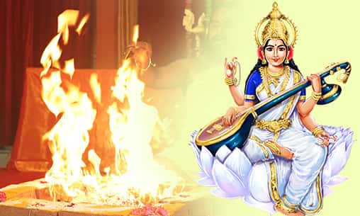 3-Priest Kamala Saraswati Maha Mantra Fire Lab helps Realize Inner Potential & Improve Insight & Mental Clarity with Saraswati Suktam (Hymn For Wisdom, Enlightenment & Success) Chanting and 108 Lotus Flowers Offering
