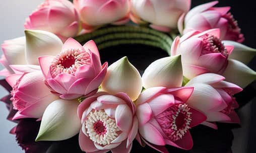 Lotus Garland Offering to Mahalakshmi at 4 Powerspots on Diwali Day