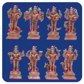 Ashta Bhairava (8 Forms of Bhairava) Statue Set