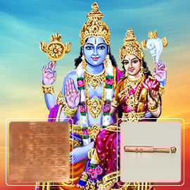 Lakshmi Narayana Moola Mantra Energized Copper Amulet to Bestow Fortune, Material Abundance, Positivity, Harmony, Safeguard & Amplify Wealth