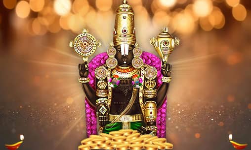 10-Feet Venkateshwara Statue Installation Using Coins with 5-Priest Installation Pooja and Pradishta Fire Lab by Vaishnavaite Priests 