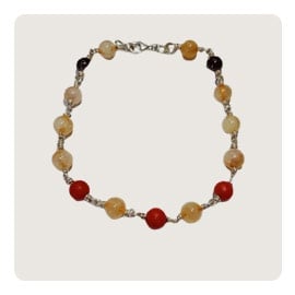 Wealth Bracelet (Citrine, Coral & Garnet)