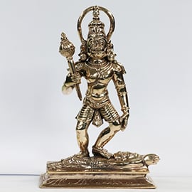 Energized 6-Inch Hanuman Standing on Saturn Statue