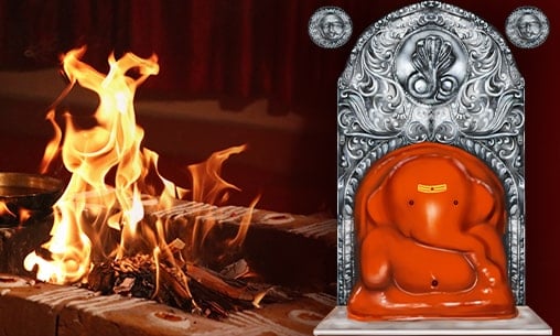 5-Priest Mayuresha Ganapati (Hymn in Praise of Mayuresha Ganesha) Stotram Chanting followed by Chidananda Mayuresha Ganapati Mantra Fire Lab to Bestow Material Success, Protection from Evil & Negativity 