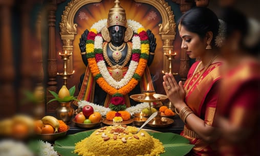Archana-(Pooja)-and-Sweet-Pongal-Nivedhyam