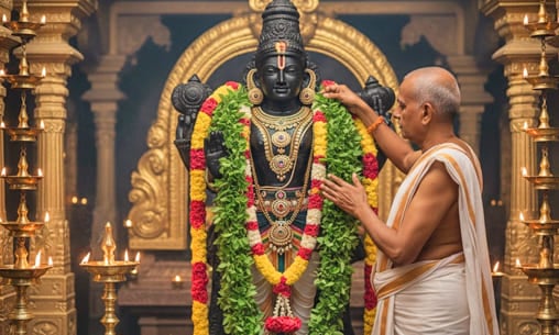 Tulsi-Garland-Offering